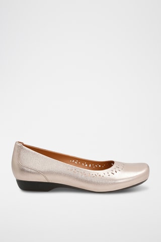 Ballerines en cuir Blanche - Doré rose