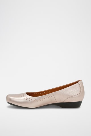 Ballerines en cuir Blanche - Doré rose