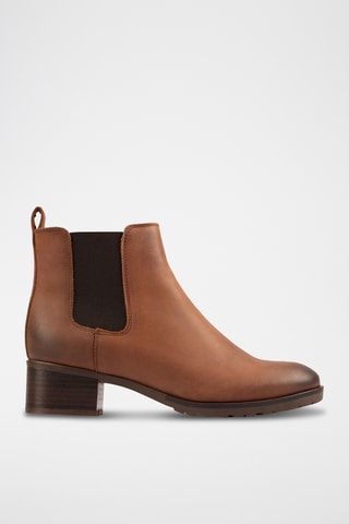 Bottines Chelsea en cuir Mila - Camel