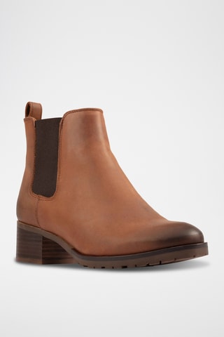 Bottines Chelsea en cuir Mila - Camel