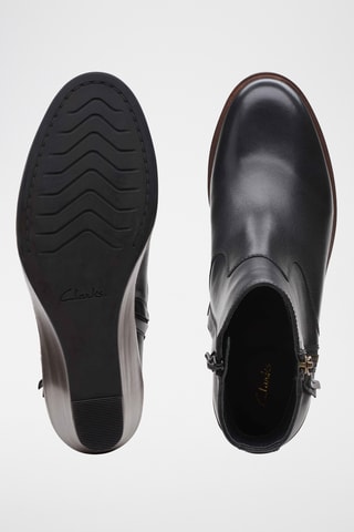 Bottines compensées en cuir Clarkdale2 - Noir