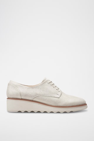 Derbys compensés en cuir Sharon - Argenté