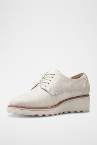 Derbys compensés en cuir Sharon - Argenté