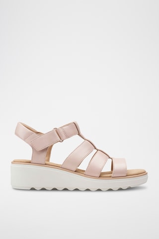 Sandales compensées en cuir Jillian - Rose