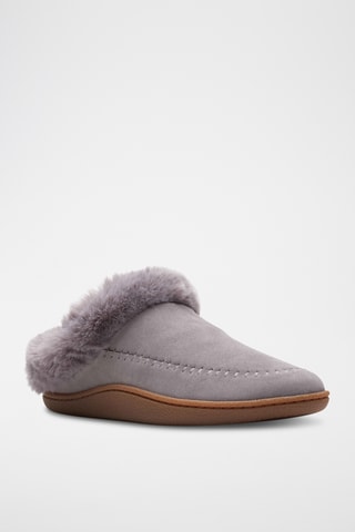Sabots fourrés en nubuck Pilton - Mauve