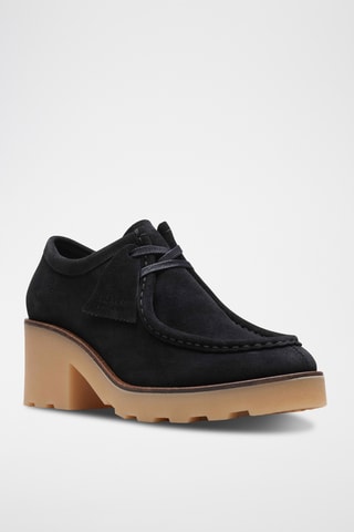 Derbys à talons en nubuck Wallabee - Noir