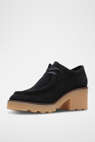 Derbys à talons en nubuck Wallabee - Noir