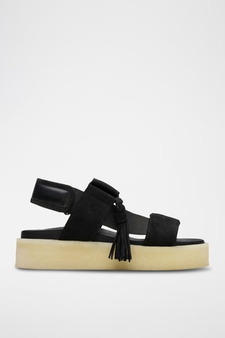 Sandales plateformes en nubuck Crepe - Noir