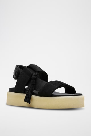 Sandales plateformes en nubuck Crepe - Noir
