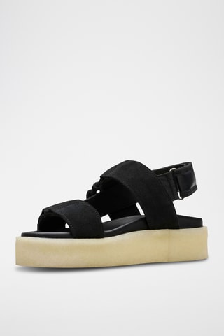 Sandales plateformes en nubuck Crepe - Noir