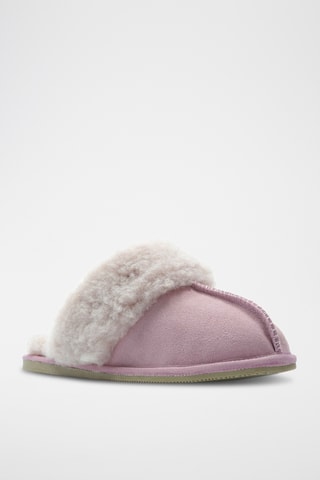 Sabots fourrés en nubuck Warm - Rose