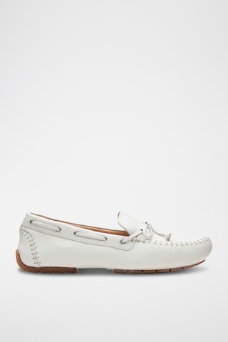 Chaussures bateau en cuir C - Blanc