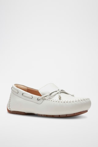 Chaussures bateau en cuir C - Blanc