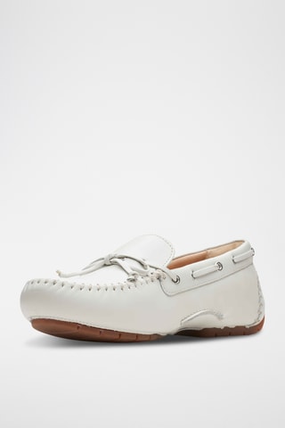 Chaussures bateau en cuir C - Blanc