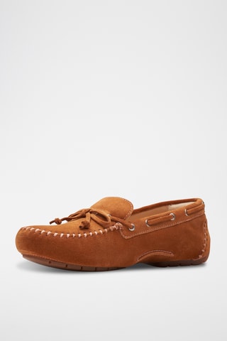 Chaussures bateau en nubuck C - Camel