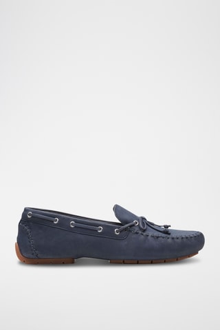 Chaussures bateau en nubuck C - Bleu marine