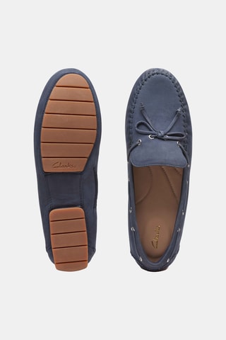 Chaussures bateau en nubuck C - Bleu marine
