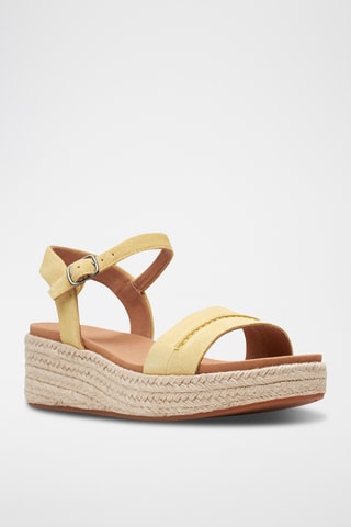 Sandales compensées en nubuck Kimmei - Jaune