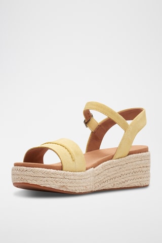 Sandales compensées en nubuck Kimmei - Jaune