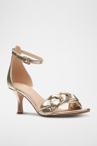 Sandales à talons en cuir Amali - Doré