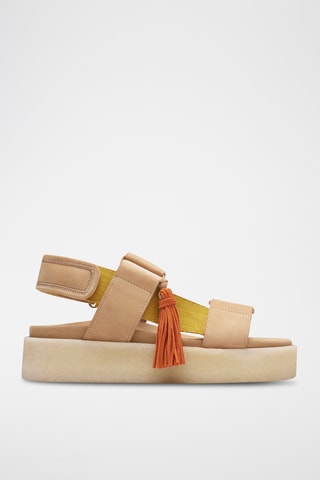 Sandales plateformes en nubuck Crepe - Beige