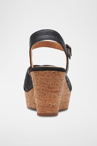 Sandales compensées en cuir Elleri - Noir