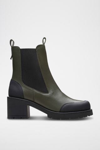Bottines Chelsea en cuir Aprilla - Kaki