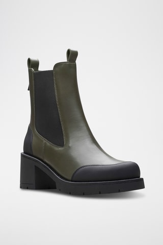 Bottines Chelsea en cuir Aprilla - Kaki