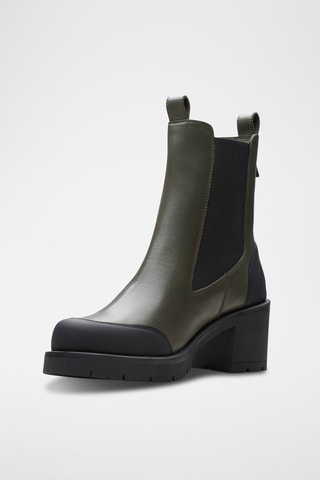 Bottines Chelsea en cuir Aprilla - Kaki