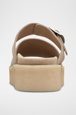 Mules plateformes en nubuck Crepe - Beige
