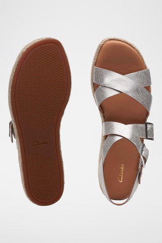 Sandales compensées en cuir Kimmei - Argenté