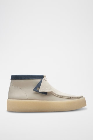 Boots plateformes en nubuck WallabeeCup - Blanc