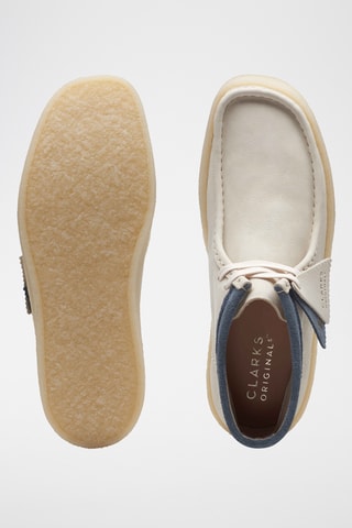 Boots plateformes en nubuck WallabeeCup - Blanc