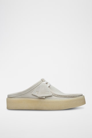 Sabots plateformes en nubuck WallabeeCup - Blanc