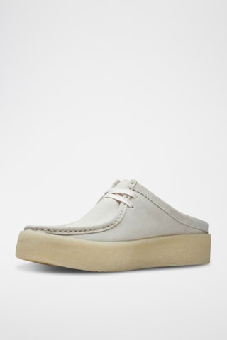 Sabots plateformes en nubuck WallabeeCup - Blanc