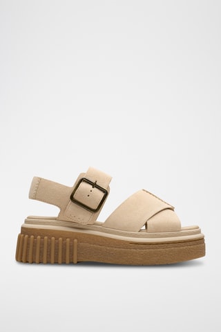 Sandales plateformes en nubuck - Ecru
