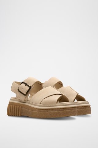 Sandales plateformes en nubuck - Ecru