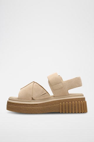 Sandales plateformes en nubuck - Ecru