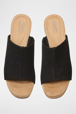 Mules à talons en nubuck - Noir