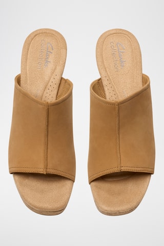 Mules à talons en nubuck - Beige