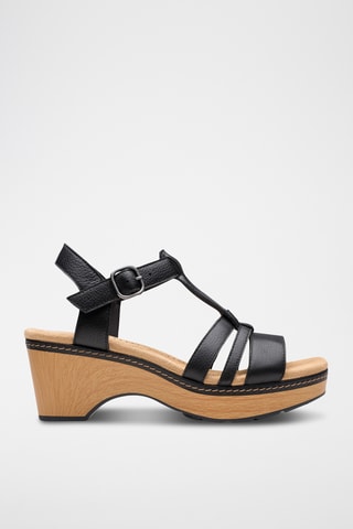 Sandales à talons en cuir - Noir