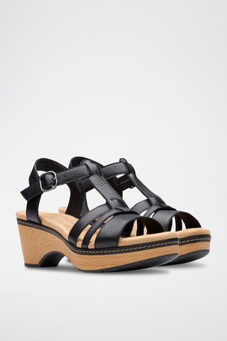 Sandales à talons en cuir - Noir