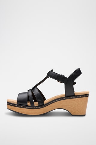 Sandales à talons en cuir - Noir