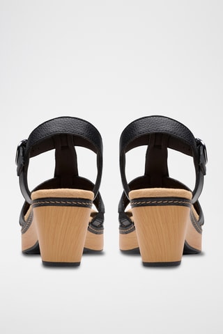 Sandales à talons en cuir - Noir