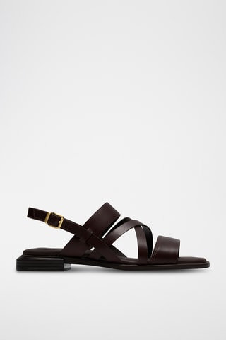 Sandales en cuir - Marron foncé