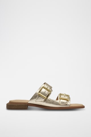 Mules en cuir - Doré