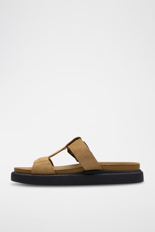 Mules en cuir - Beige foncé