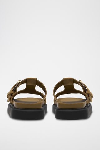 Mules en cuir - Beige foncé