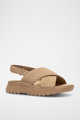Sandales plateformes en cuir - Bleu clair