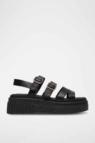 Sandales plateformes en nubuck - Bleu clair